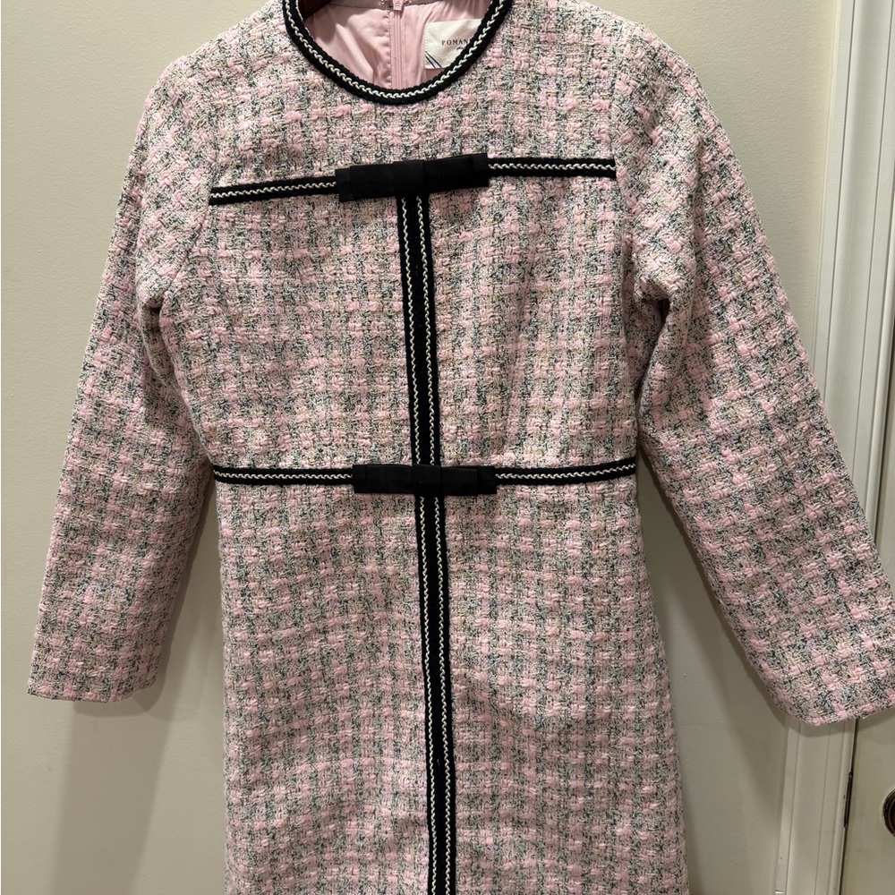 Pomander Place Pink and Black Tweed Dress
